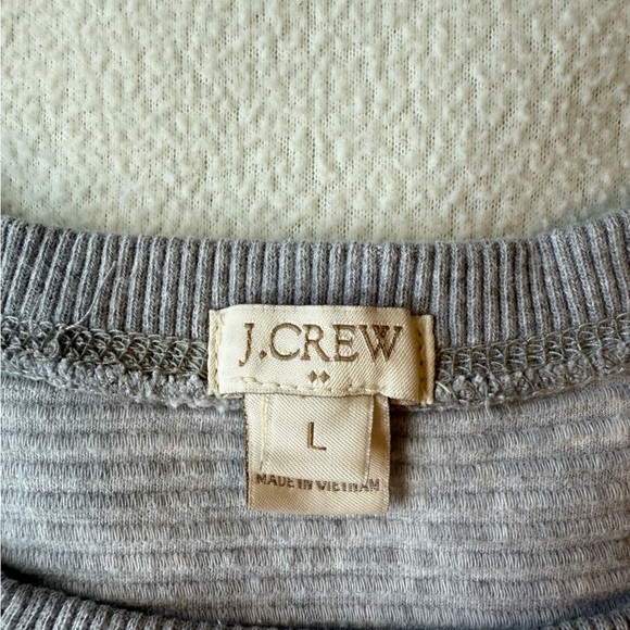 J. Crew Light Gray Ribbed Knit Top - Picture 3 of 4